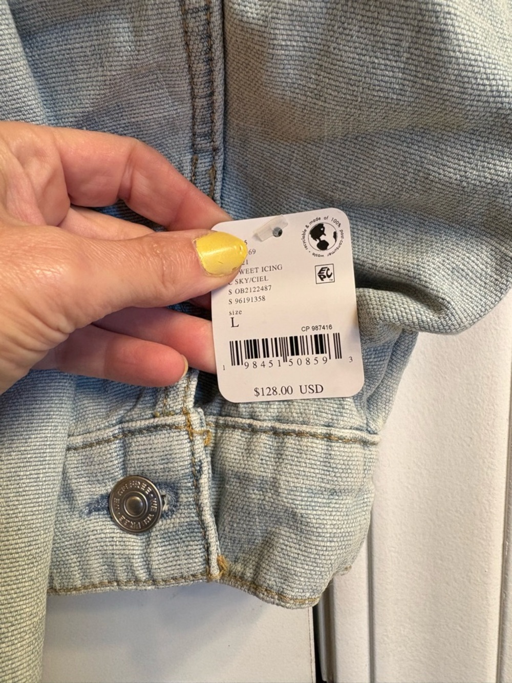 NWT We The Free Lemon Denim Jacket - Picture 8 of 16